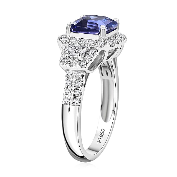 Rhapsody 950 Platinum AAAA Tanzanite Diamond (E-F VS) Ring 3.56 Ctw