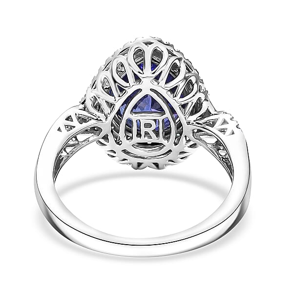 Rhapsody 950 Platinum AAAA Tanzanite Paraiba Tourmaline And Diamond (E-F VS2) (0.42 Cts) Ring (8.20 G) 5.15 Ctw