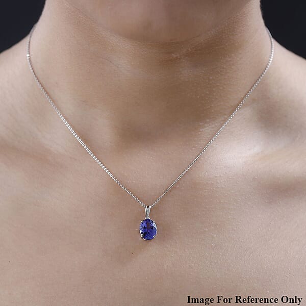 Rhapsody 950 Platinum AAAA Tanzanite Solitaire Pendant Without Chain 2.75 Ctw