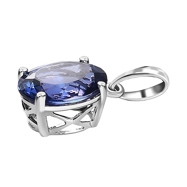 Rhapsody 950 Platinum AAAA Tanzanite Solitaire Pendant Without Chain 2.75 Ctw