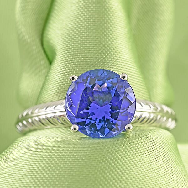 Rhapsody 950 Platinum AAAA Tanzanite Solitaire Ring 4.75 Grams 1.50 Ctw