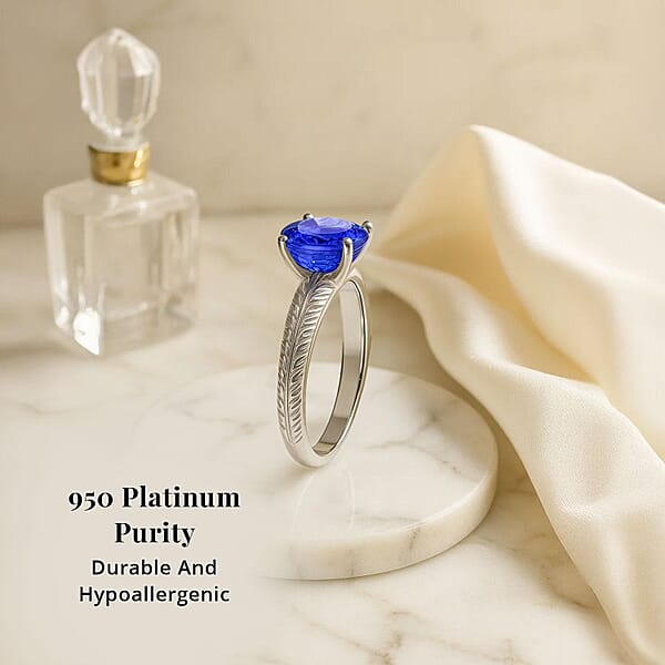 Rhapsody 950 Platinum AAAA Tanzanite Solitaire Ring 4.75 Grams 1.50 Ctw