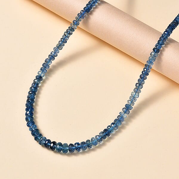 Rhapsody 950 Platinum AAAA Tatu Aquamarine Beaded Graduate Necklace (18-20 Inches) 70.00 Ctw