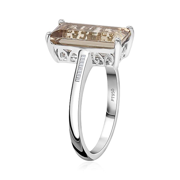 Rhapsody 950 Platinum AAAA Turkizite And E-F VS Diamond Ring 4.75 Grams 5.15 Ctw