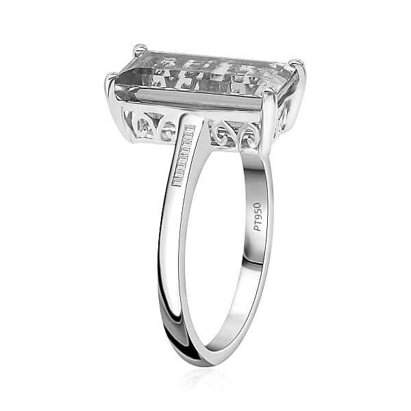 Rhapsody 950 Platinum AAAA Turkizite And E-F VS Diamond Ring 4.75 Grams 5.15 Ctw