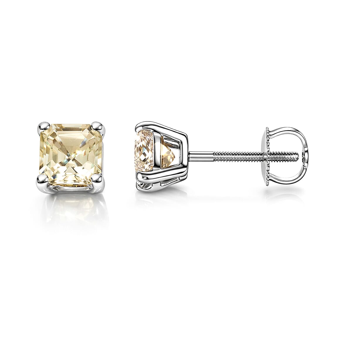 Rhapsody 950 Platinum AAAA Turkizite Solitaire Stud Earrings 1.80 ctw