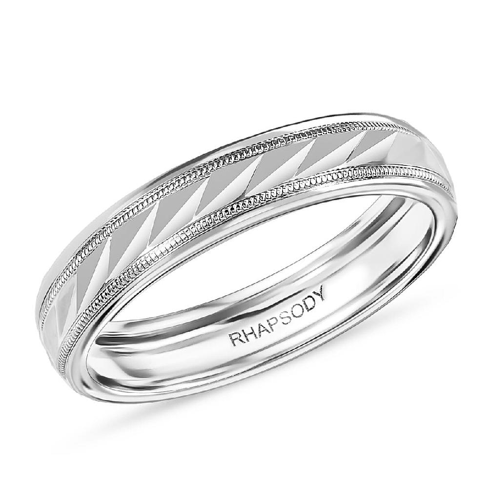 Rhapsody 950 Platinum Diamond-Cut Timeless Harmony Band Ring 5.15 Grams