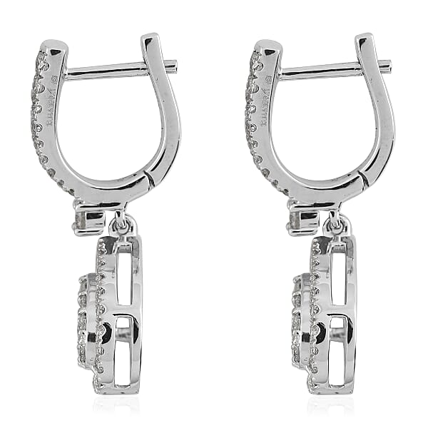 Rhapsody 950 Platinum E-F VS Diamond Dangle Earrings 8 Grams 1.00 Ctw