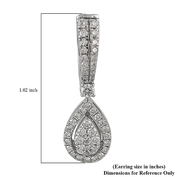 Rhapsody 950 Platinum E-F VS Diamond Dangle Earrings 8 Grams 1.00 Ctw