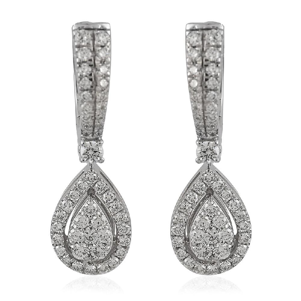 Rhapsody 950 Platinum E-F VS Diamond Dangle Earrings 8 Grams 1.00 ctw