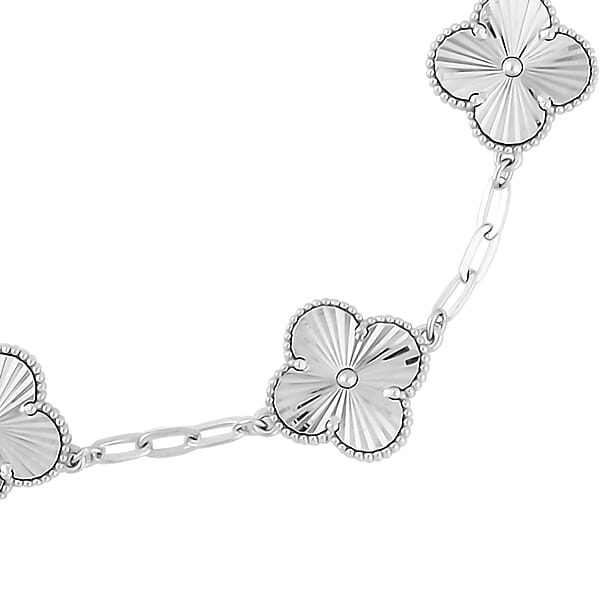 Rhapsody 950 Platinum Electroform Clover Bracelet (6.50 In) With Lobster Lock & 1.5 Extender 13.65 Grams