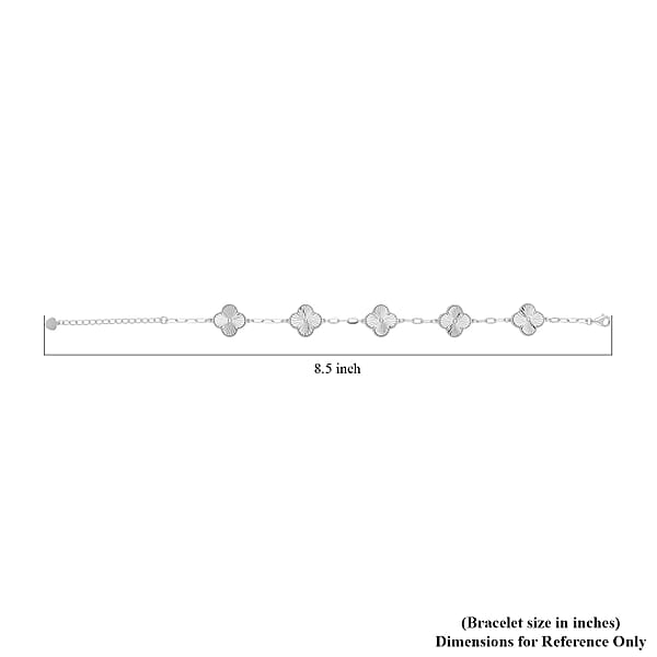 Rhapsody 950 Platinum Electroform Clover Bracelet (6.50 In) With Lobster Lock & 1.5 Extender 13.65 Grams
