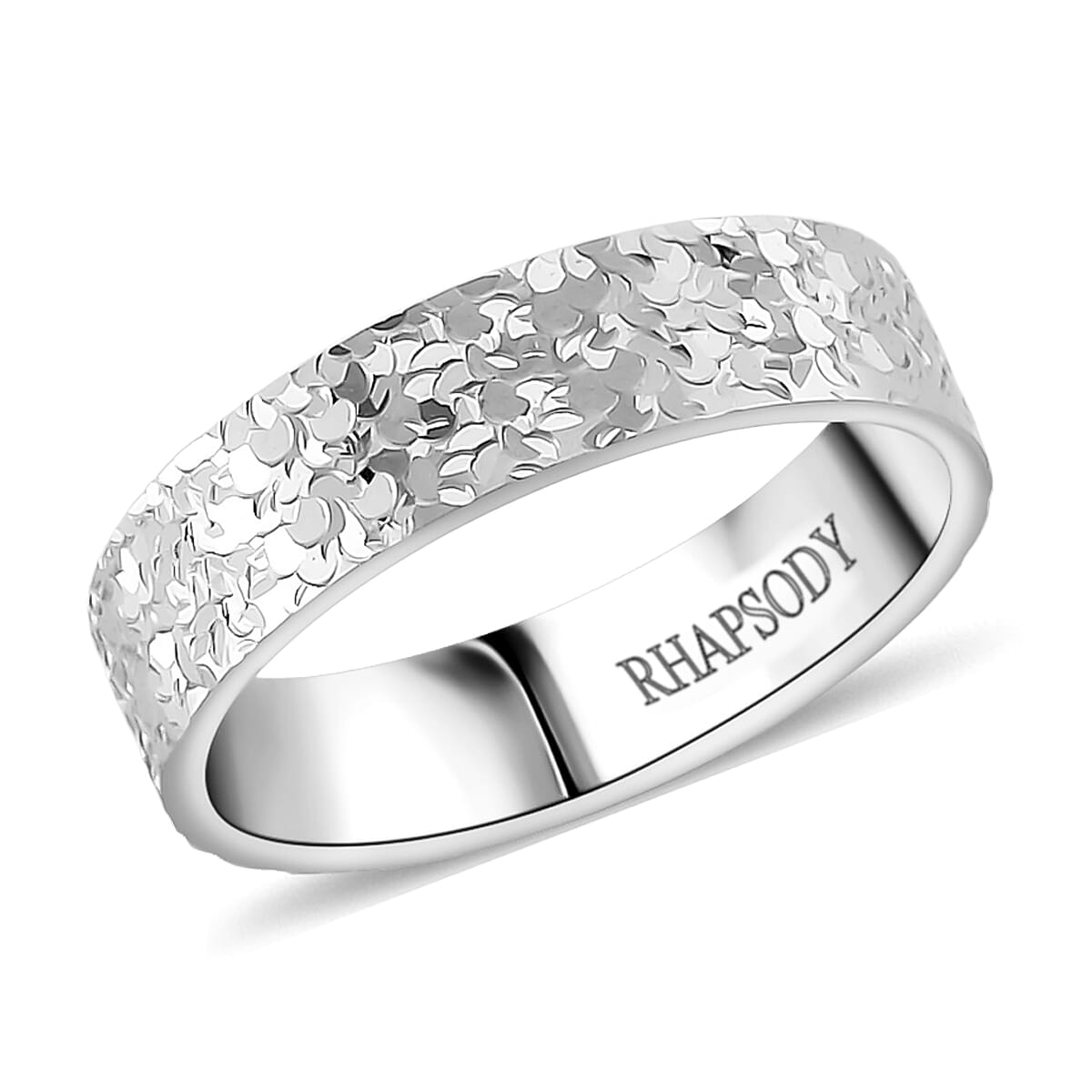 Rhapsody 950 Platinum Hammered Band Ring 5.60 Grams