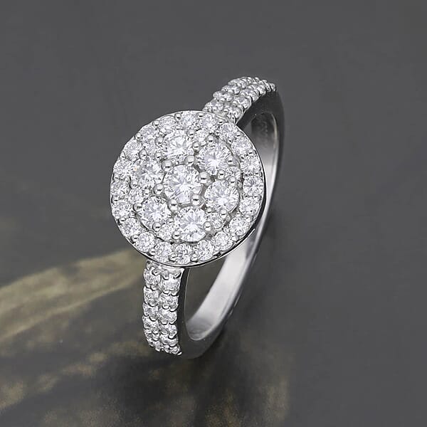 Rhapsody 950 Platinum IGI Certified Diamond Ring 5.75 Grams 1.00 Ctw