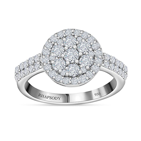 Rhapsody 950 Platinum IGI Certified Diamond Ring 5.75 Grams 1.00 Ctw