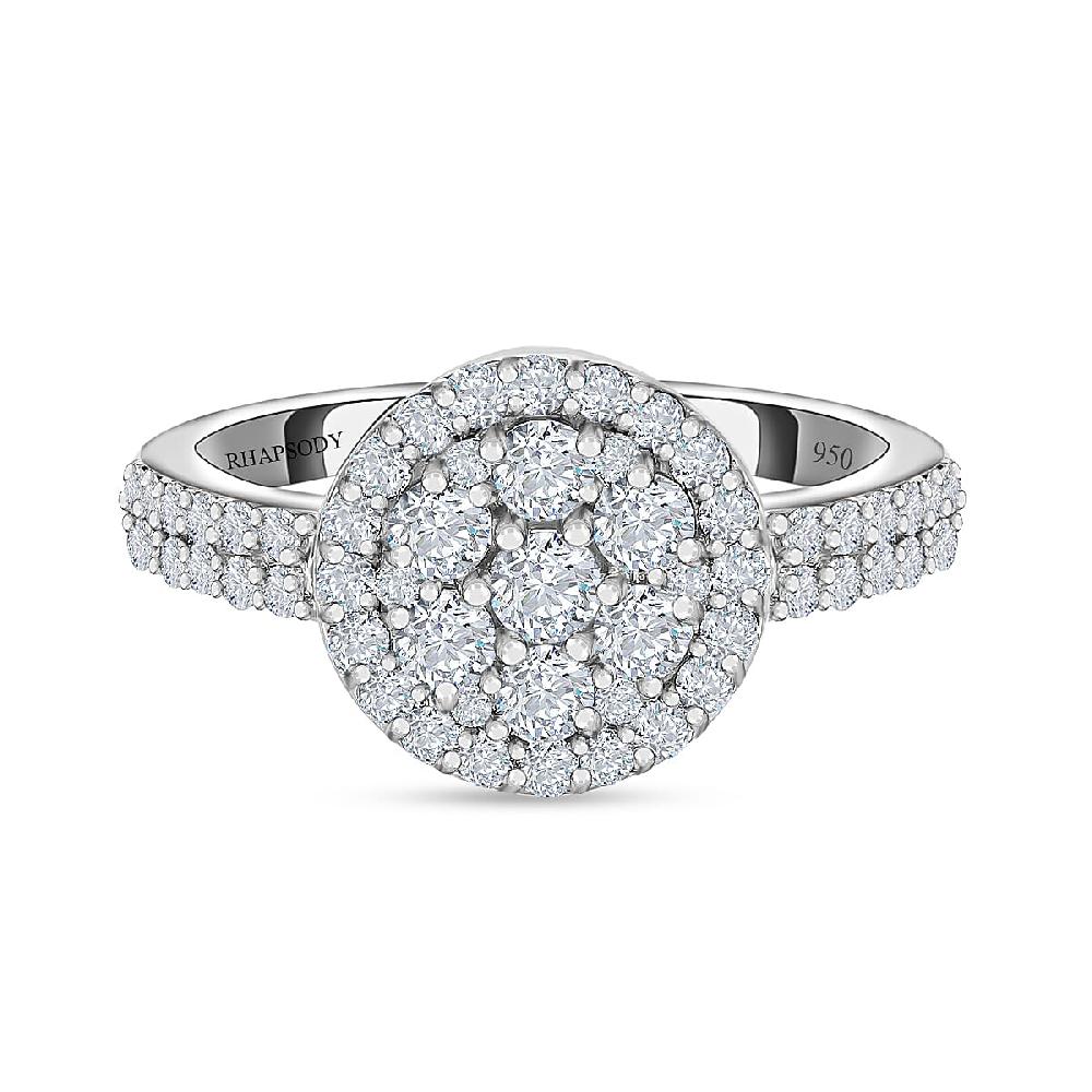 Rhapsody 950 Platinum IGI Certified Diamond Ring 5.75 Grams 1.00 ctw