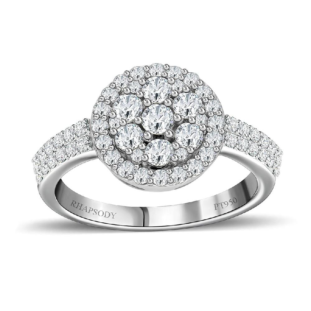 Rhapsody 950 Platinum IGI Certified Diamond Ring 5.75 Grams 1.00 ctw