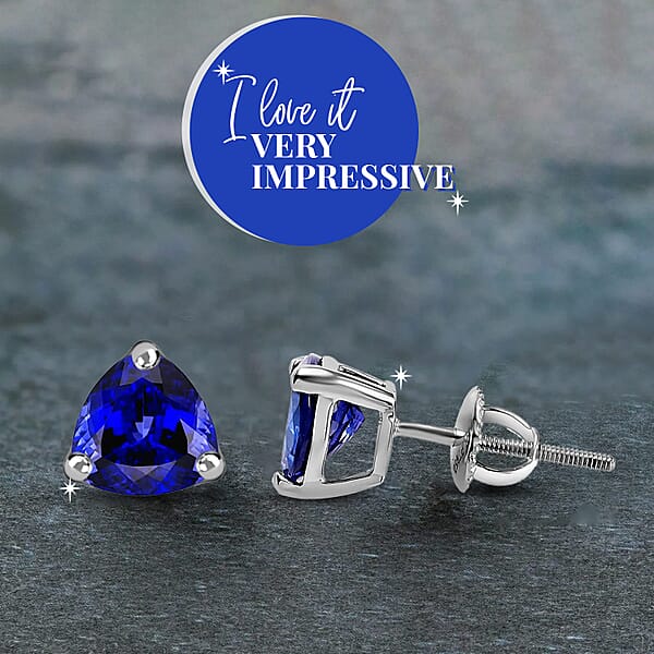 Rhapsody 950 Platinum Tanzanite 2.50 Ctw Earrings Platinum Stud Earrings Tanzanite Solitaire Earrings Solitaire Studs