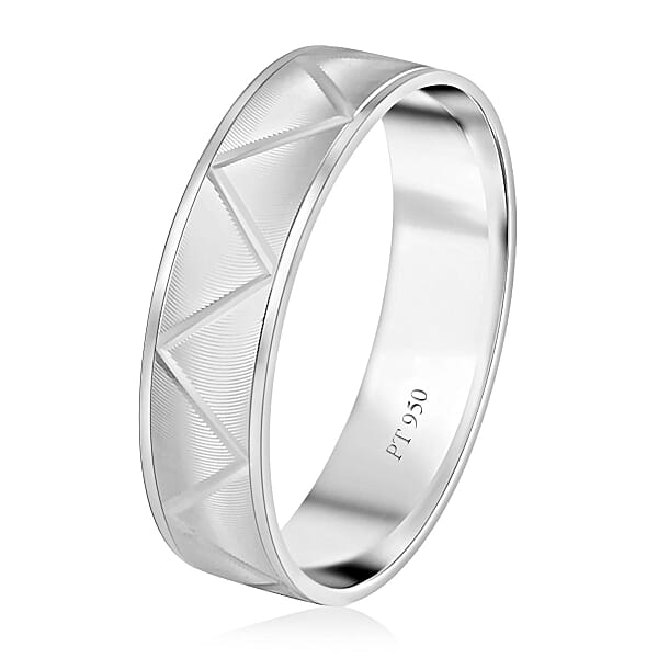 Rhapsody 950 Platinum ZigZag Texture Band Ring (5.75 Grams)