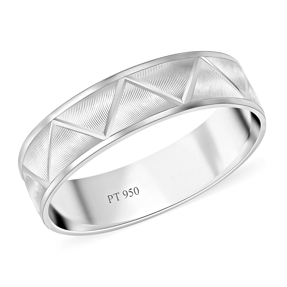 Rhapsody 950 Platinum ZigZag Texture Band Ring (5.75 Grams)