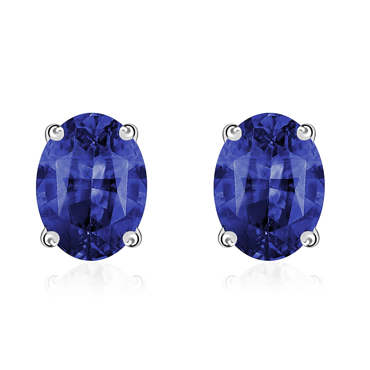 Rhapsody AAAA Blue Ceylon Sapphire 2.00 ctw Solitaire Stud Earrings in 950 Platinum (Del. in 10-12 Days)