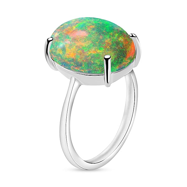 Rhapsody AAAA Ethiopian Welo Opal 5.00 Ctw Solitaire Ring In 950 Platinum 5.50 Grams (Del. In 10-12 Days)
