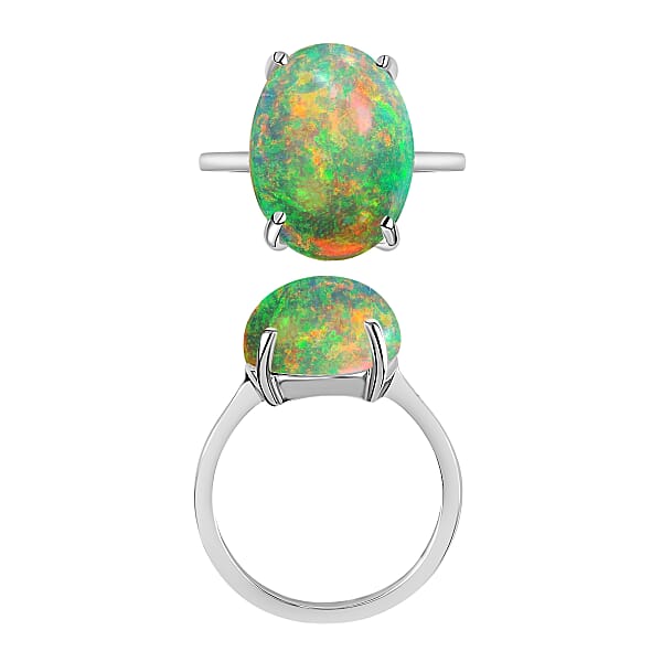 Rhapsody AAAA Ethiopian Welo Opal 5.00 Ctw Solitaire Ring In 950 Platinum 5.50 Grams (Del. In 10-12 Days)
