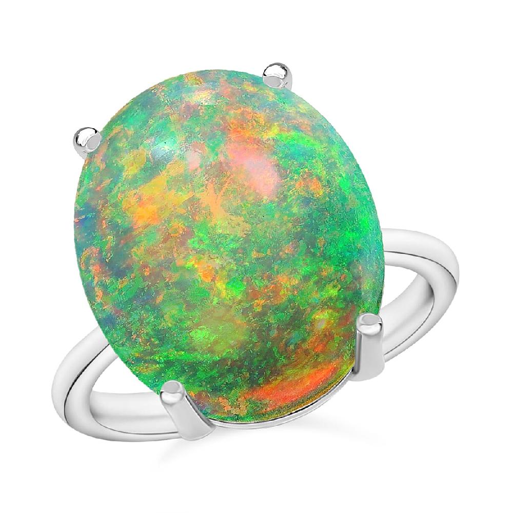 Rhapsody AAAA Ethiopian Welo Opal 5.00 ctw Solitaire Ring in 950 Platinum 5.50 Grams (Del. in 10-12 Days)
