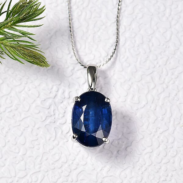 Rhapsody AAAA Kashmir Kyanite 8.15 Ctw Blue Nova Pendant Necklace In 950 Platinum 20 Inches