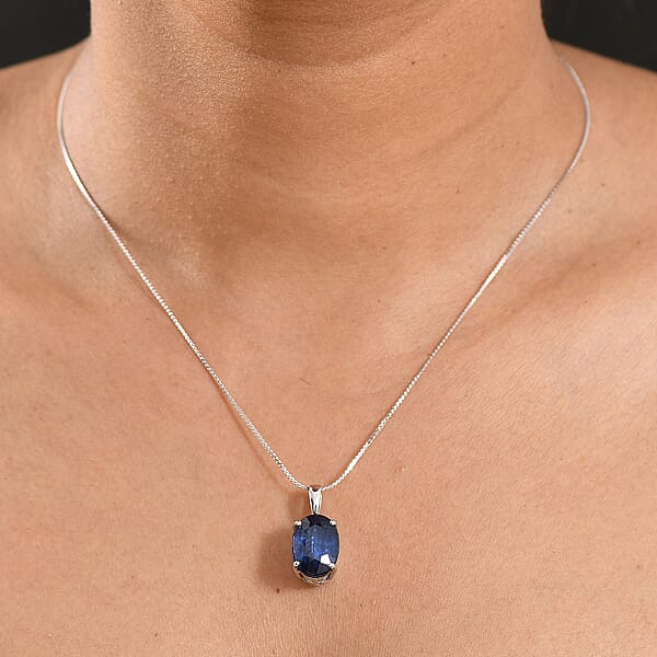 Rhapsody AAAA Kashmir Kyanite 8.15 Ctw Blue Nova Pendant Necklace In 950 Platinum 20 Inches