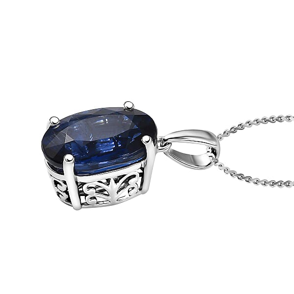 Rhapsody AAAA Kashmir Kyanite 8.15 Ctw Blue Nova Pendant Necklace In 950 Platinum 20 Inches