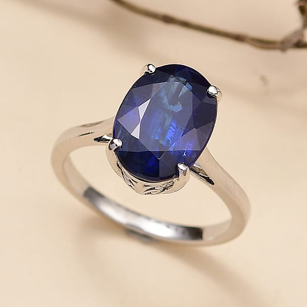 Rhapsody AAAA Kashmir Kyanite 8.25 Ctw Blue Nova Ring In 950 Platinum