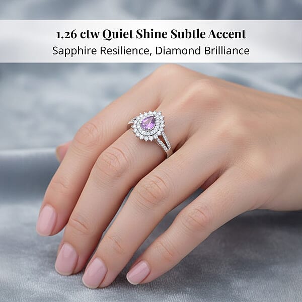 Rhapsody AAAA Madagascar Purple Sapphire And E-F VS Diamond 1.26 Ctw Ring In 950 Platinum 7.25 Grams