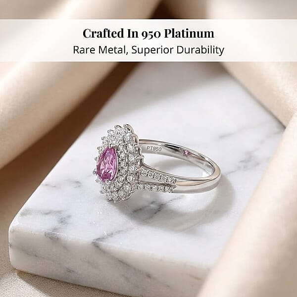 Rhapsody AAAA Madagascar Purple Sapphire And E-F VS Diamond 1.26 Ctw Ring In 950 Platinum 7.25 Grams