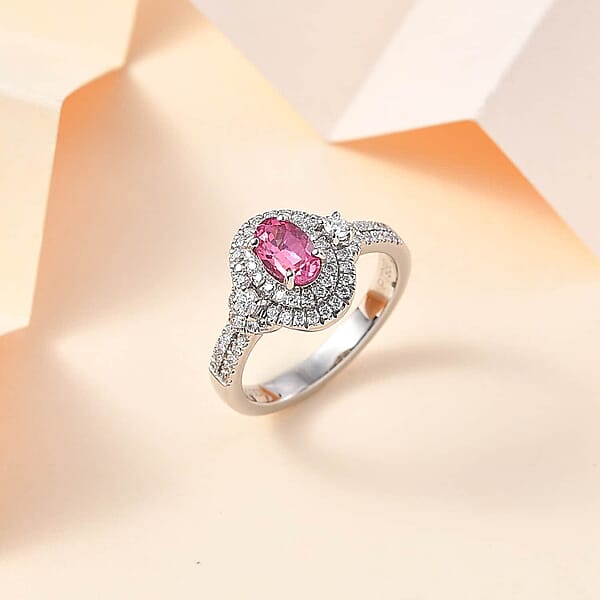 Rhapsody AAAA Mahenge Spinel And E-F VS Diamond 1.15 Ctw Ring In 950 Platinum 6.65 Grams
