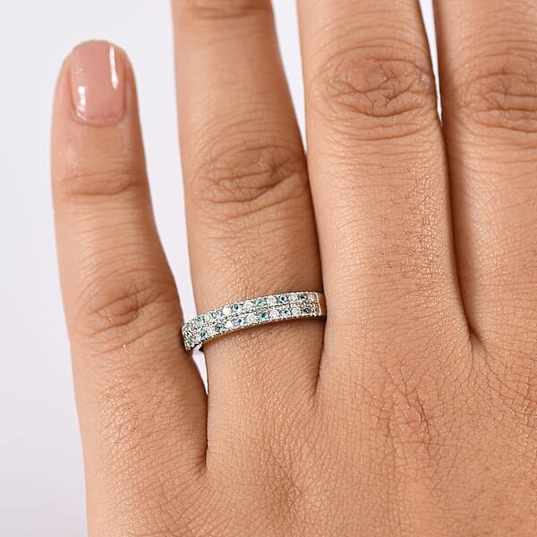 Rhapsody AAAA Paraiba Tourmaline And E-F VS2 Diamond 0.40 Ctw Blue Veil Ring In 950 Platinum 5.20 Grams