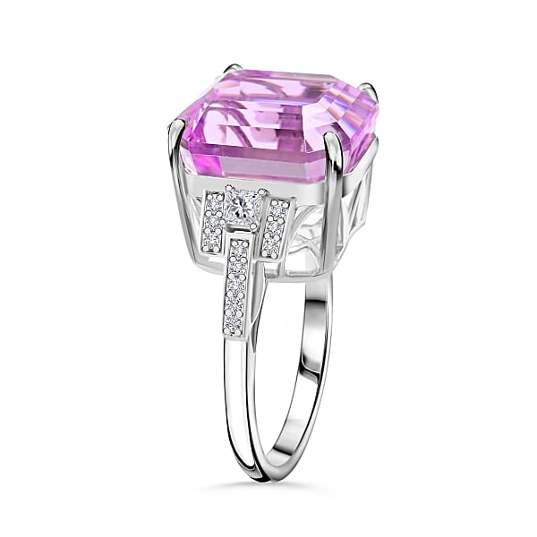 Rhapsody AAAA Patroke Kunzite Diamond Ring In 950 Platinum 20.30 Ctw
