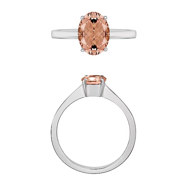 Rhapsody AAAA Pink Morganite Ring In 950 Platinum 5.50 Grams 1.40 Ctw (Del. In 10-12 Days)