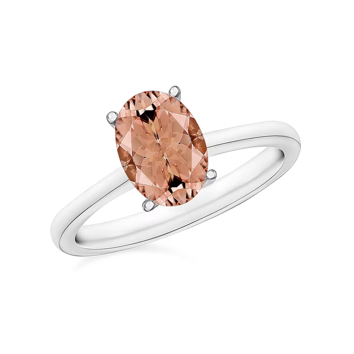 Rhapsody AAAA Pink Morganite Ring in 950 Platinum 5.50 Grams 1.40 ctw (Del. in 10-12 Days)