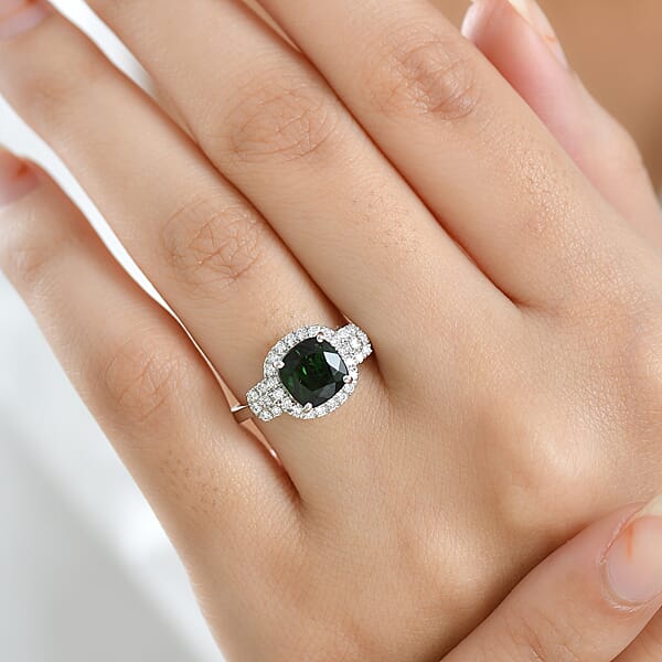 Rhapsody AAAA Santa Rosa Tourmaline And Diamond E-F VS 2.65 Ctw Ring In 950 Platinum 6.0 Grams