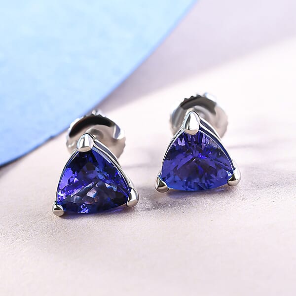 Rhapsody AAAA Tanzanite 2.70 Ctw Solitaire Stud Earrings In 950 Platinum