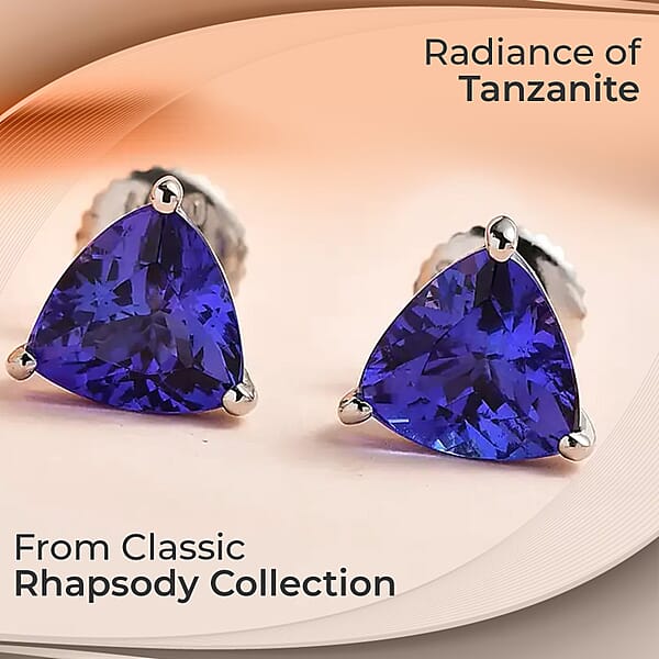 Rhapsody AAAA Tanzanite 2.70 Ctw Stud Earrings In 950 Platinum