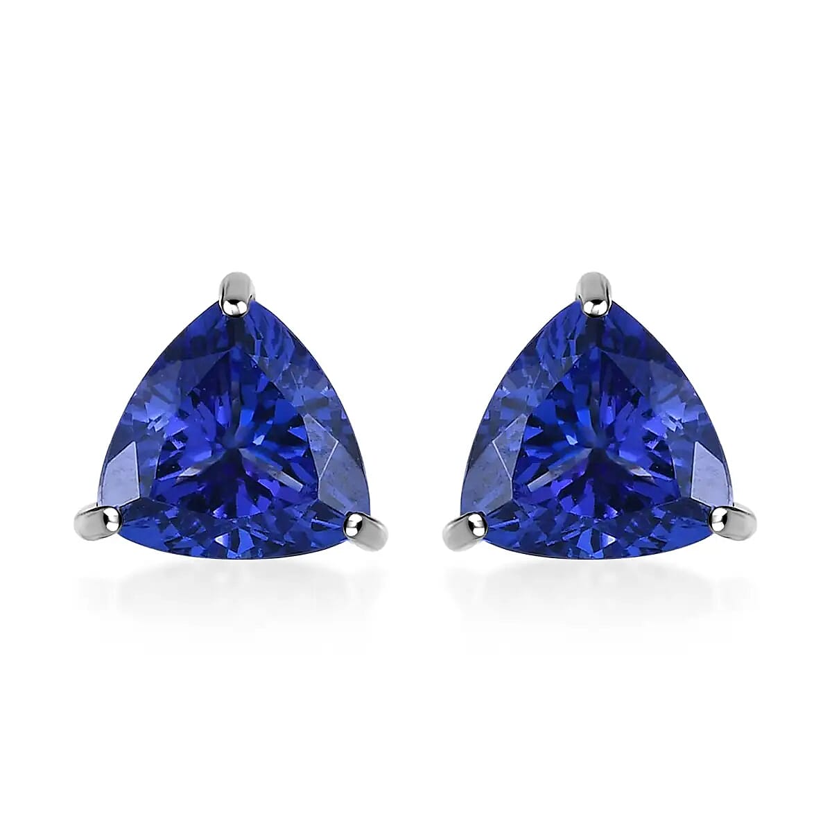 Rhapsody AAAA Tanzanite 3.10 ctw Solitaire Stud Earrings in 950 Platinum