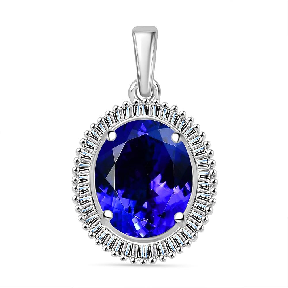 Rhapsody AAAA Tanzanite and Diamond E-F VS 4.60 ctw Pendant without Chain in 950 Platinum
