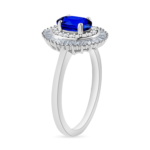 Rhapsody AAAA Tanzanite And E-F VS2 Diamond 1.05 Ctw Ring In 950 Platinum (Del. In 10-12 Days)