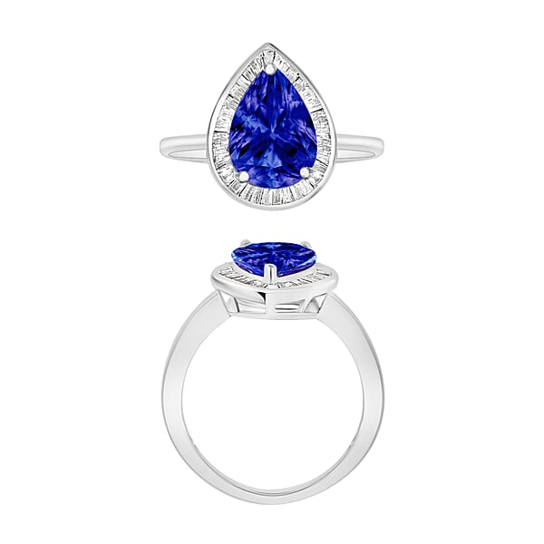 Rhapsody AAAA Tanzanite And E-F VS2 Diamond 2.20 Ctw Ring In 950 Platinum (Del. In 10-12 Days)
