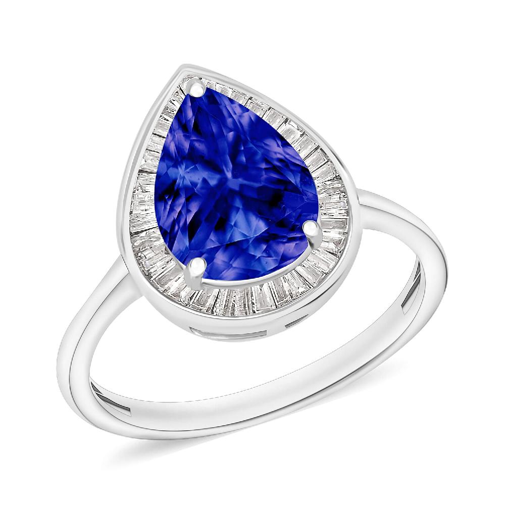 Rhapsody AAAA Tanzanite and E-F VS2 Diamond 2.20 ctw Ring in 950 Platinum (Del. in 10-12 Days)