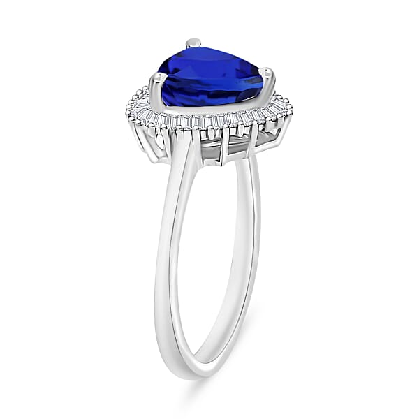 Rhapsody AAAA Tanzanite And E-F VS2 Diamond 2.50 Ctw Trillion Shape Ballerina Ring In 950 Platinum (Size 10.0) 4.50 Grams (Del. In 10-12 Days)