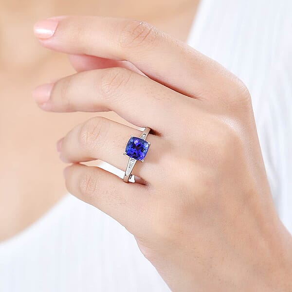 Rhapsody AAAA Tanzanite And E-F VS2 Diamond 2.85 Ctw Ring In 950 Platinum 5.50 Grams