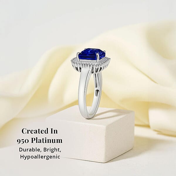 Rhapsody AAAA Tanzanite And E-F VS2 Diamond 3.25 Ctw Octagon Shape Ballerina Ring In 950 Platinum (Size 10.0) 5.80 Grams (Del. In 10-12 Days)